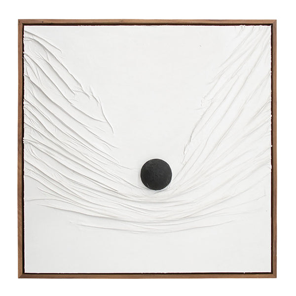 Dovetail Niam A Acrylic Paint Over Fabric on Plastered Wood Panel - Natural Wood Float Frame