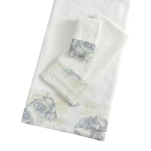 Hiend Accents Rosaline Linen Towel Set - Luxurious Floral Design For Stylish Bathroom Decor, 6 Pieces Total White 95% Cotton,5% Polyester Tf2012-os-wh