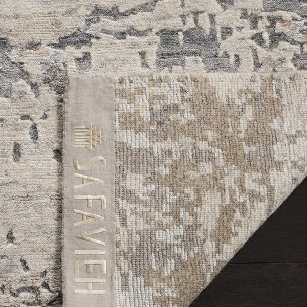 Safavieh Tiffany Hand Knotted Oriental Area Rug in Soft Grey Beige for Living Rooms TFN212A
