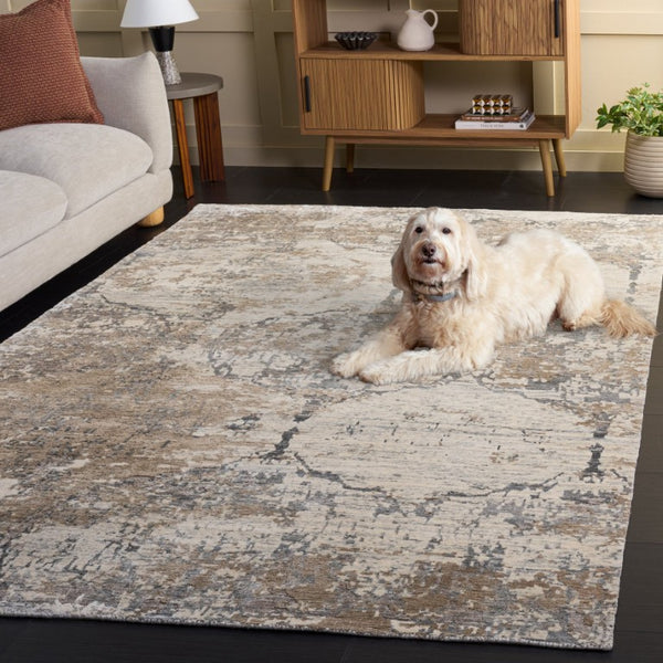 Safavieh Tiffany Hand Knotted Oriental Area Rug in Soft Grey Beige for Living Rooms TFN212A