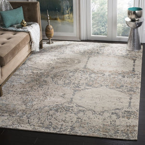 Safavieh Tiffany Hand Knotted Oriental Area Rug in Soft Grey Beige for Living Rooms TFN212A