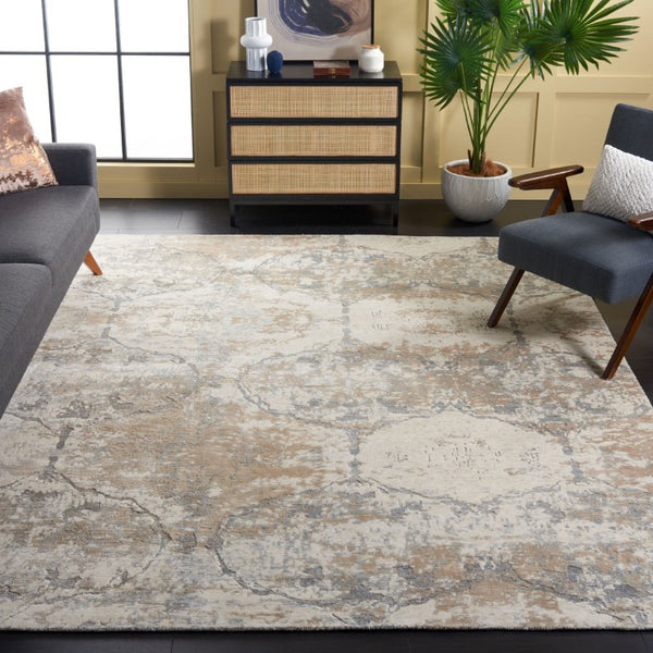 Safavieh Tiffany Hand Knotted Oriental Area Rug in Soft Grey Beige for Living Rooms TFN212A