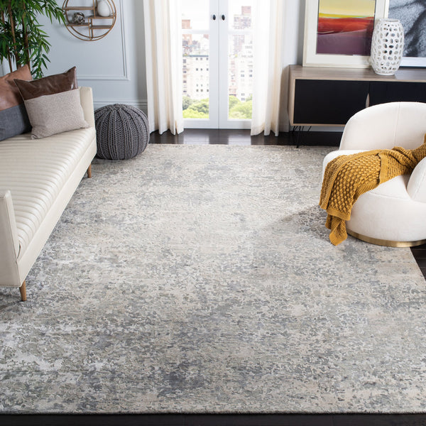 Safavieh Tiffany Hand-Knotted Silver Accent Rug 1'X1'6" – Wool-Cotton-Viscose Blend, Soft Durable Minimalist Style TFN612A-0116