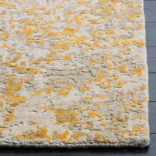 Safavieh Tiffany Hand-Knotted Beige Grey Accent Rug 12X18, 60% Wool Low-Profile 3/8" Pile For Entryway Layering TFN612B-0116