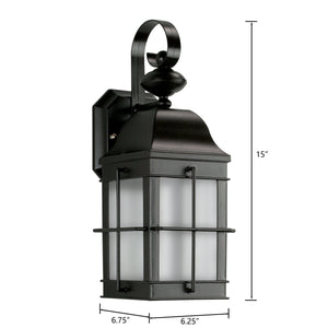 Thomas Lighting Bibury Matte Black Outdoor Wall Sconce Cage Lantern for Porches and Entryways TG600176