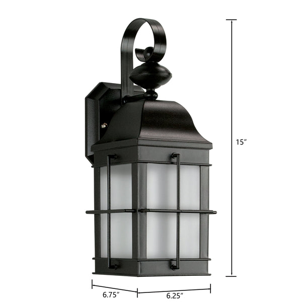 Thomas Lighting Bibury Matte Black Outdoor Wall Sconce Cage Lantern for Porches and Entryways TG600176