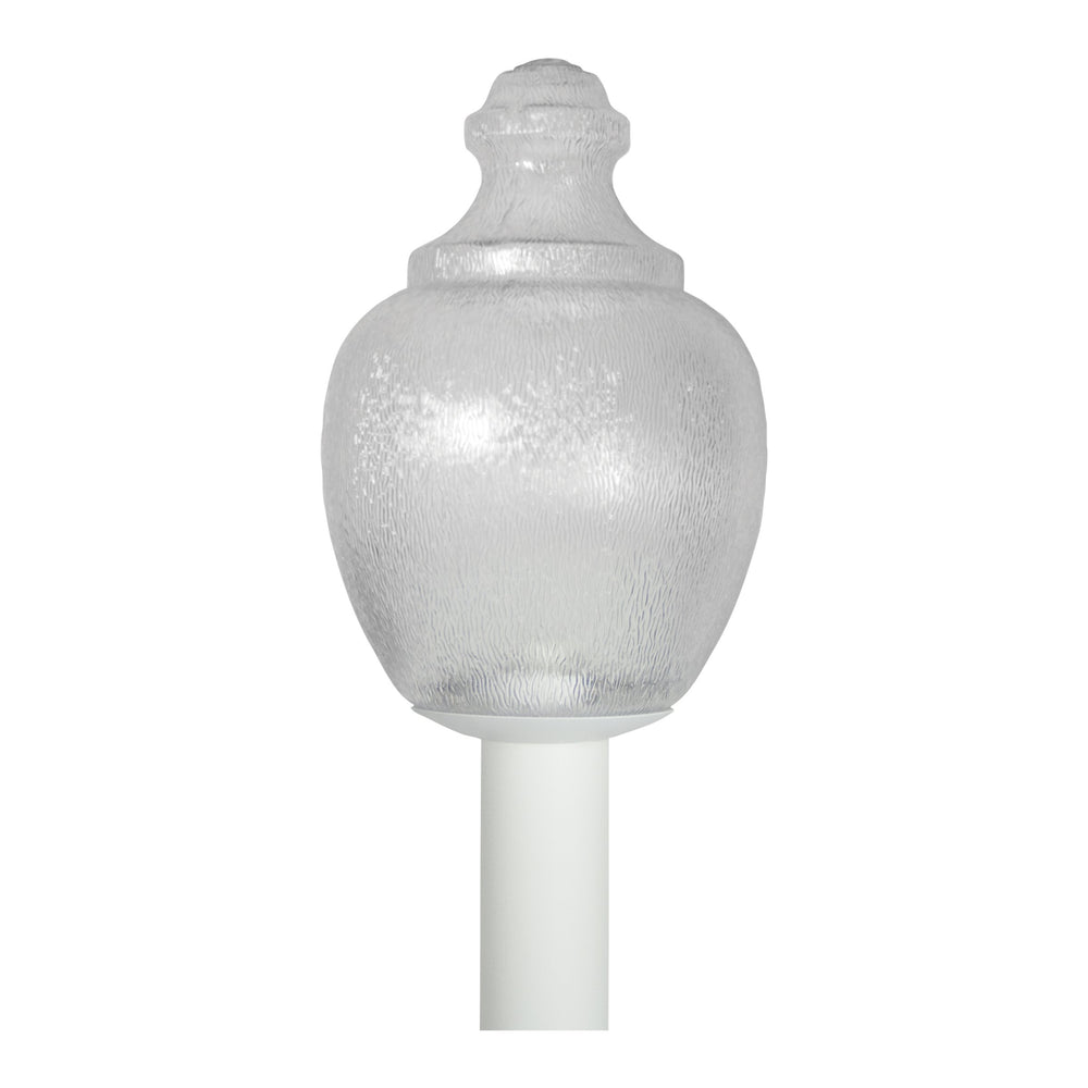 Thomas Lighting Etch Outdoor Post Light with Etched Glass Shade White Metal Wet Rated Fixture TG620176