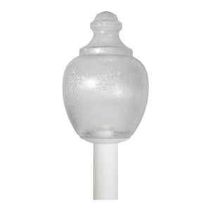 Thomas Lighting Etch Outdoor Post Light with Etched Glass Shade White Metal Wet Rated Fixture TG620176