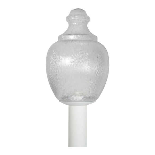Thomas Lighting Etch Outdoor Post Light with Etched Glass Shade White Metal Wet Rated Fixture TG620176