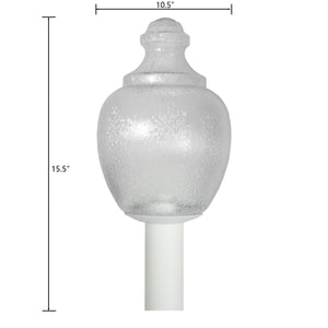 Thomas Lighting Etch Outdoor Post Light with Etched Glass Shade White Metal Wet Rated Fixture TG620176