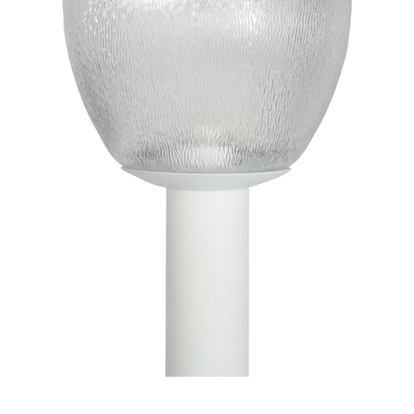 Thomas Lighting Etch Outdoor Post Light with Etched Glass Shade White Metal Wet Rated Fixture TG620176