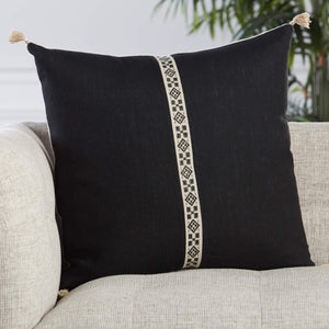 Jaipur Living Jaipur Living Loma Linen Throw Pillow Tribal Embroidery Tassel Accent Global Style Down PLW103587