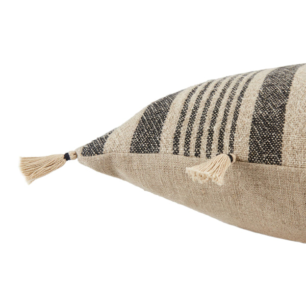 Jaipur Living Jaipur Living Linen Stripe Pillow Cover with Tribal Embroidery and Tassel Trim PLC102366