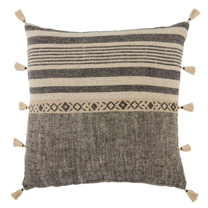 Jaipur Living Jaipur Living Taiga Linen Throw Pillow Tribal Embroidery Tassel Trim Boho Accent Poly Fill PLW103592