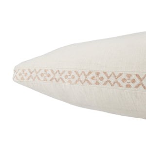 Jaipur Living Jaipur Living Seti Linen Pillow Cover Tribal Border Washed Finish Global Decor Accent Ivory PLC102367