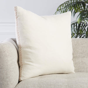 Jaipur Living Jaipur Living Seti Linen Pillow Cover Tribal Border Washed Finish Global Decor Accent Ivory PLC102367
