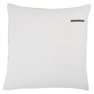 Jaipur Living Jaipur Living Sila Embroidered Linen Blend Pillow Cover for Sofas and Accent Chairs Gold PLC102318