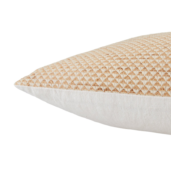 Jaipur Living Jaipur Living Sila Embroidered Linen Blend Pillow Cover for Sofas and Accent Chairs Gold PLC102318