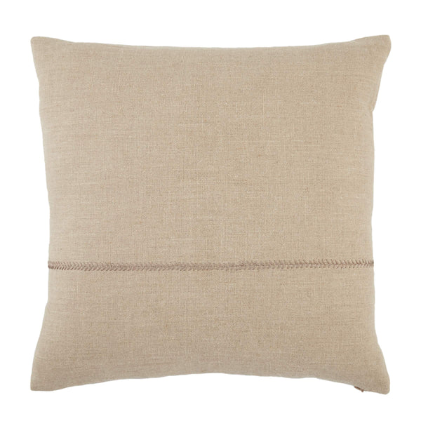 Jaipur Living Jaipur Living Taiga Linen Throw Pillow Cover Tonal Embroidery Neutral Greige Texture Light Gray PLC102315