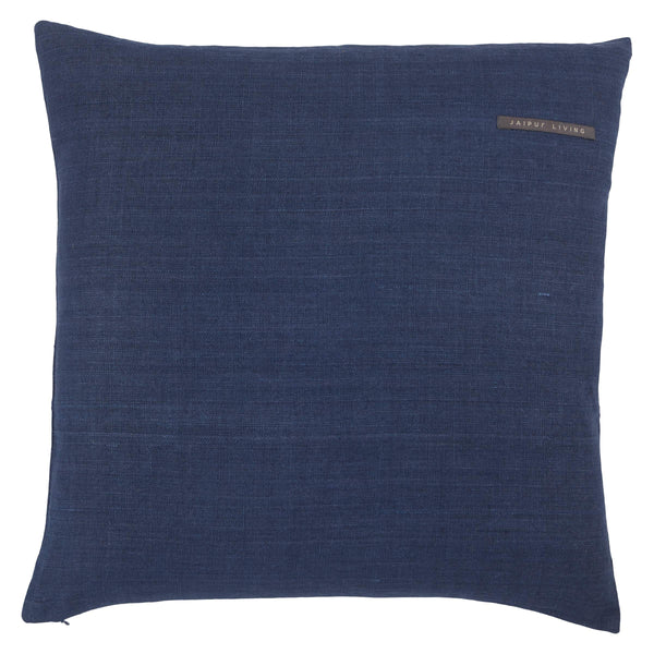 Jaipur Living Jaipur Living Taiga Linen Throw Pillow Cover Tonal Embroidery Neutral Greige Texture Dark Blue PLC102317