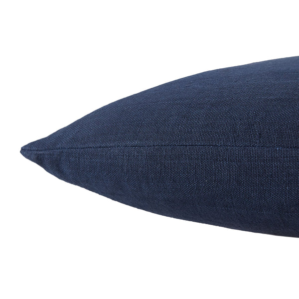 Jaipur Living Jaipur Living Taiga Linen Throw Pillow Cover Tonal Embroidery Neutral Greige Texture Dark Blue PLC102317