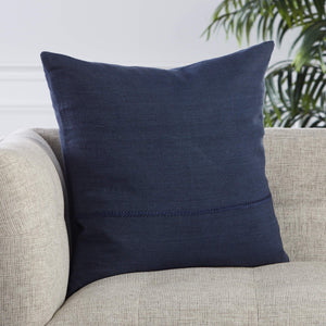 Jaipur Living Jaipur Living Ortiz Linen Throw Pillow Tonal Embroidery Neutral Greige Organic Modern Dark Blue Down PLW103467