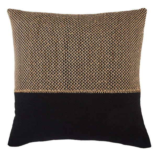 Jaipur Living Jaipur Living Sila Embroidered Linen Blend Pillow Cover for Sofas and Accent Chairs Light Tan PLC102316