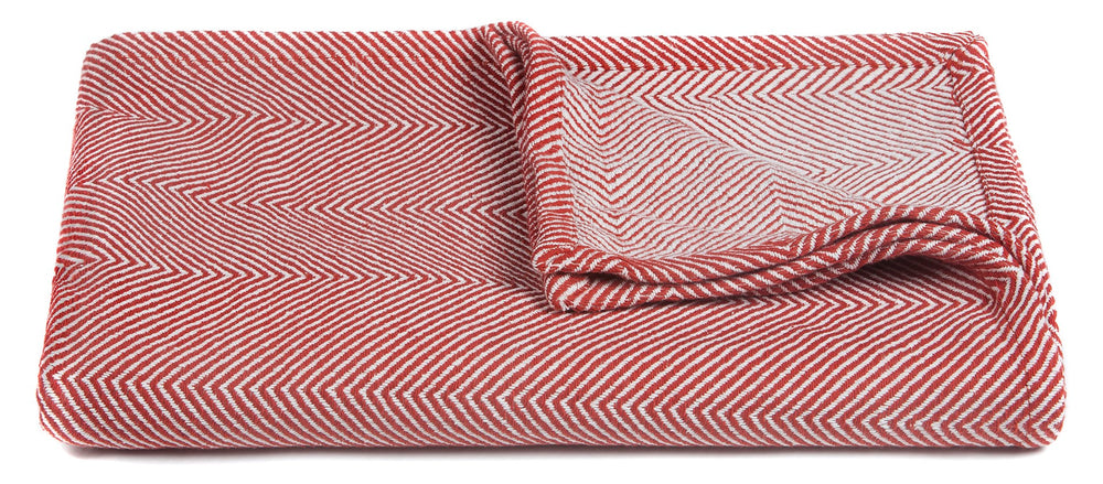 Chandra Rugs Handcrafted Cotton Throw - Cozy Artisan Blanket For Warmth & Style, Perfect For Home Decor & Comfort Red,White Cotton Th-ell51620