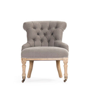 Zentique Fulbert Oak Frame Chair with Cotton Upholstery — Compact W19.5 x H24.5 x D25, Scandinavian Comfort TH034-Z E255 A084