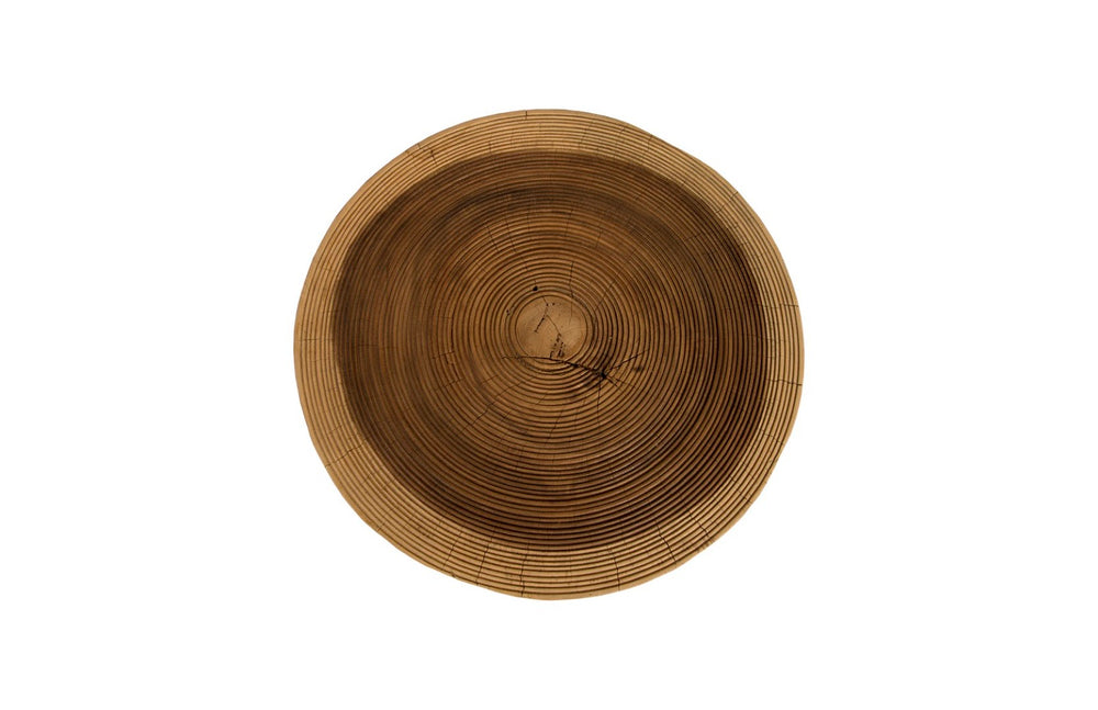Phillips Collection Lathe Chamcha Side Table - Handcrafted Solid Wood Accent for Modern, Rustic, or Organic Interiors TH08555
