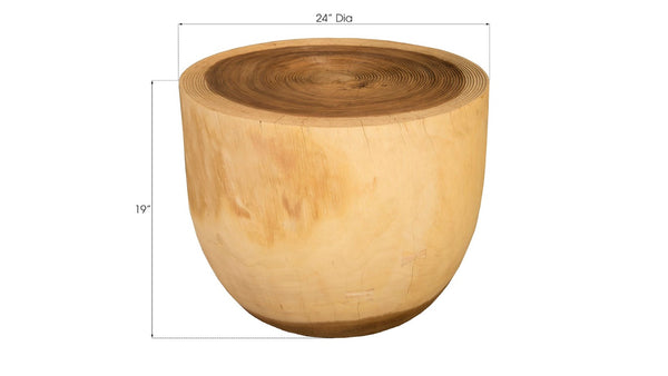 Phillips Collection Lathe Chamcha Side Table - Handcrafted Solid Wood Accent for Modern, Rustic, or Organic Interiors TH08555