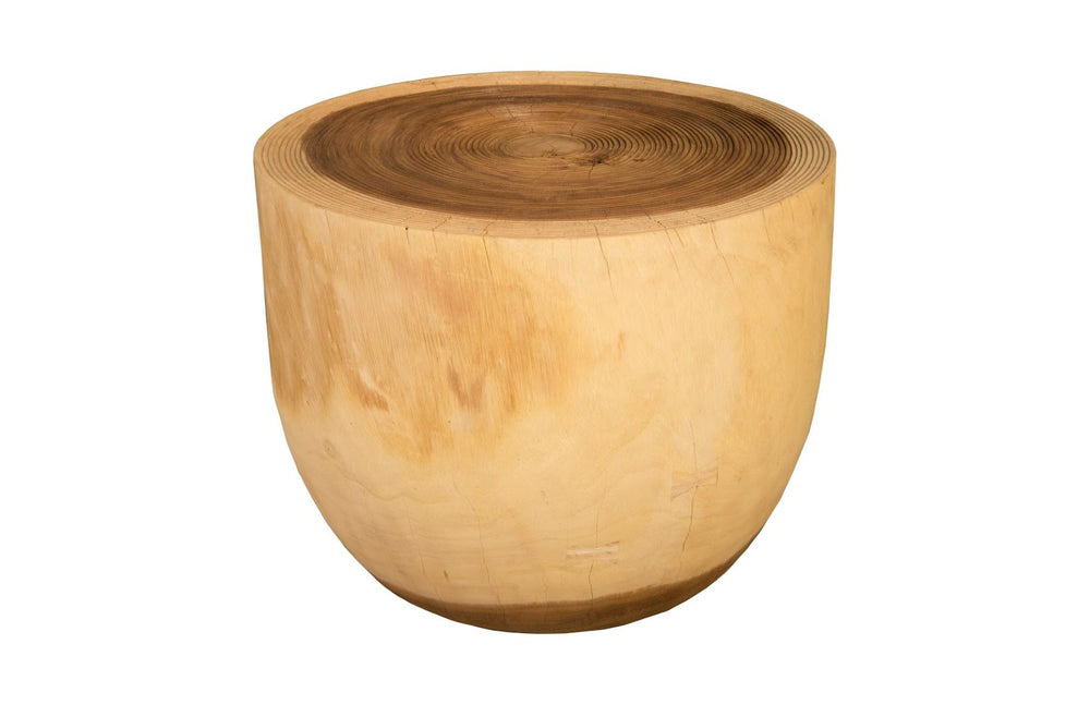 Phillips Collection Lathe Chamcha Side Table - Handcrafted Solid Wood Accent for Modern, Rustic, or Organic Interiors TH08555