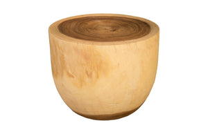 Phillips Collection Lathe Chamcha Side Table - Handcrafted Solid Wood Accent for Modern, Rustic, or Organic Interiors TH08555