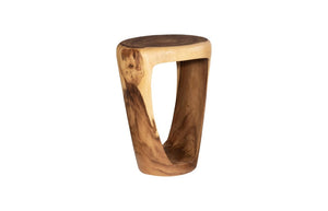 Phillips Collection Grotto Carved Chamcha Wood Pedestal Natural Two-Tone Grain Sculptural Plant Stand TH100206