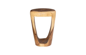 Phillips Collection Grotto Carved Chamcha Wood Pedestal Natural Two-Tone Grain Sculptural Plant Stand TH100206
