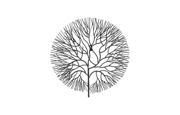 Phillips Collection Wire Tree Wall Art Sculpture - Modern Organic Design for Striking Home Decor & Gallery Walls Small, Circle, Metal, Black TH100392