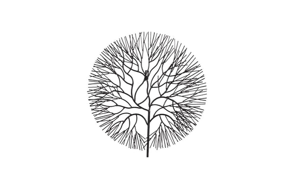 Phillips Collection Wire Tree Wall Art Sculpture - Modern Organic Design for Striking Home Decor & Gallery Walls Small, Circle, Metal, Black TH100392