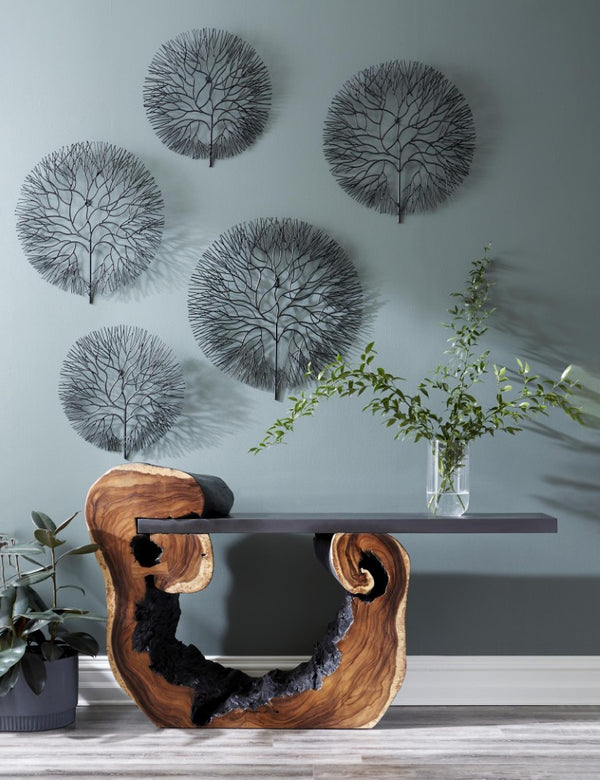 Phillips Collection Wire Branch Circular Metal Wall Sculpture Welded Matte Black Modern Organic Accent TH100392