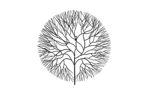 Phillips Collection Wire Tree Wall Art Sculpture - Modern Organic Design for Striking Home Decor & Gallery Walls Medium, Circle, Metal, Black TH100393