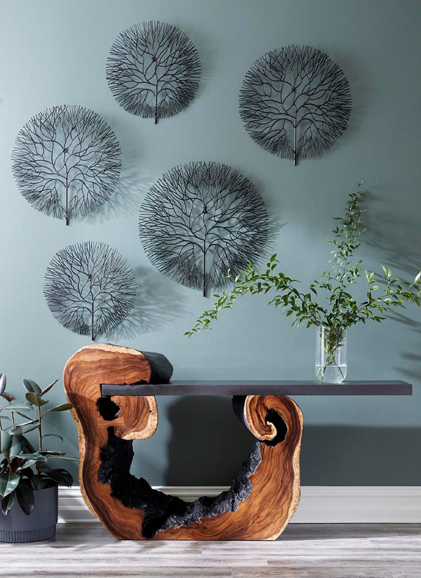 Phillips Collection Wire Tree Circular Metal Wall Sculpture Welded Black Branches Organic Modern Decor Medium TH100393