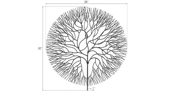 Phillips Collection Wire Tree Wall Art Sculpture - Modern Organic Design for Striking Home Decor & Gallery Walls Large, Circle, Metal, Black TH100394