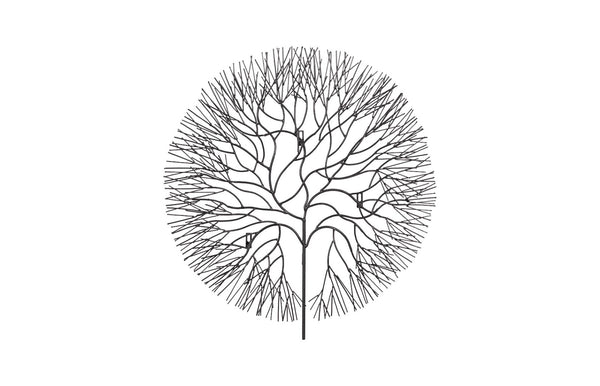 Phillips Collection Wire Tree Wall Art Sculpture - Modern Organic Design for Striking Home Decor & Gallery Walls Large, Circle, Metal, Black TH100394