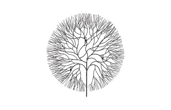 Phillips Collection Wire Tree Circular Metal Wall Sculpture Welded Black Branches Organic Modern Decor Large TH100394