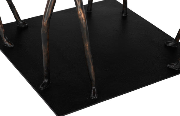 Phillips Collection Atlas Side Table - Reclaimed Wood with Unique Stone Finish and Whimsical Metal Base for Any Space Chamcha Wood, Gray Stone Finish, Metal TH100837