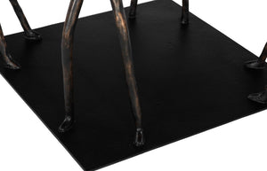 Phillips Collection Atlas Reclaimed Chamcha Wood Side Table with Sculptural Black Metal Base Modern Organic TH100837