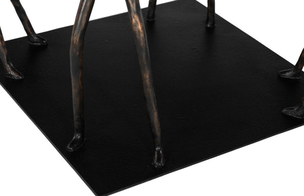 Phillips Collection Atlas Reclaimed Chamcha Wood Side Table with Sculptural Black Metal Base Modern Organic TH100837