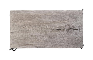 Phillips Collection Atlas Reclaimed Chamcha Wood Coffee Table with Sculptural Metal Base Modern Organic TH100838