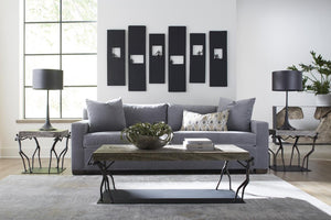 Phillips Collection Atlas Reclaimed Chamcha Wood Coffee Table with Sculptural Metal Base Modern Organic TH100838