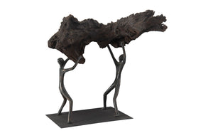Phillips Collection Atlas Balancing Wood Sculpture - Mythical Endurance Inspired Design For Modern Interiors Black,Brown Wood Th100849