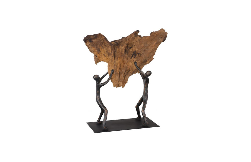 Phillips Collection Atlas Tabletop Sculpture – Freeform Driftwood Art with Minimalist Metal Base for Modern Interiors TH100849